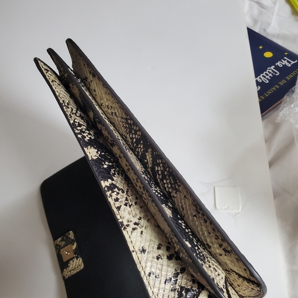 Furla Top Handle Leather Evening Bag Crossbody Purse Snakeskin Print - Picture 12 of 14